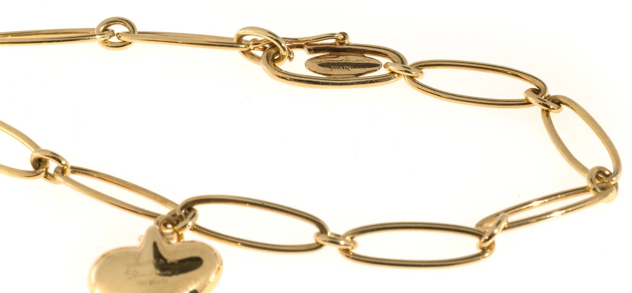 Tiffany & Co. Elsa Peretti Gold Heart Charm Bracelet 1