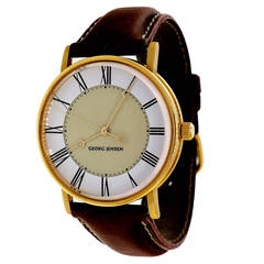 Retro Georg Jensen Yellow Gold Self Wind Wristwatch Ref 1365