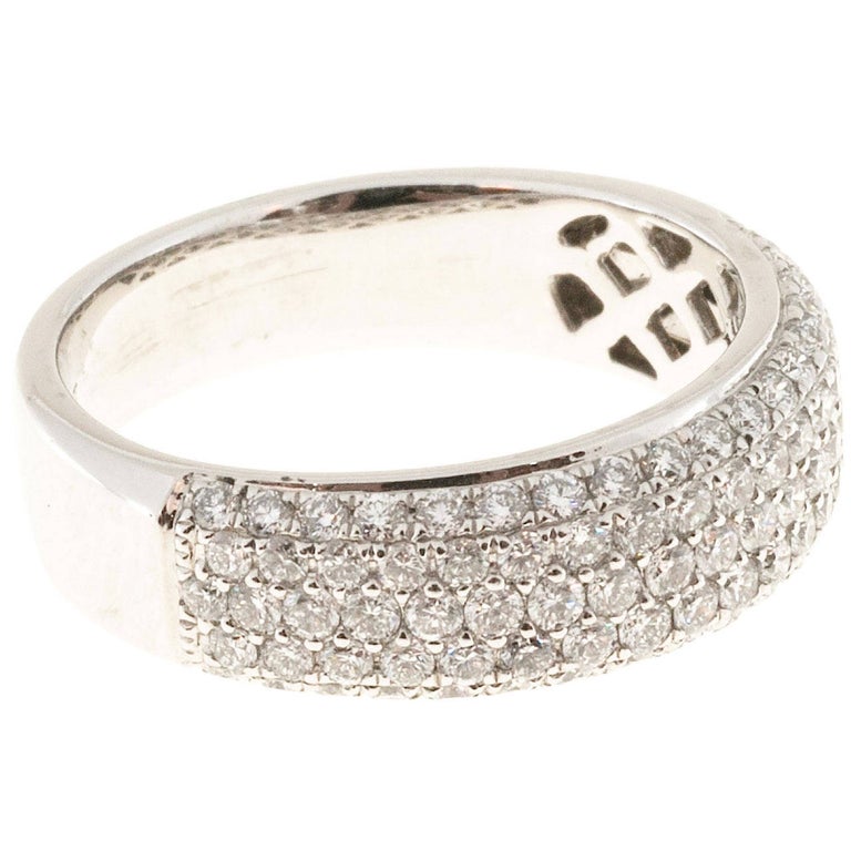 Multi Row Diamond Gold Band Ring at 1stDibs multi row band rings