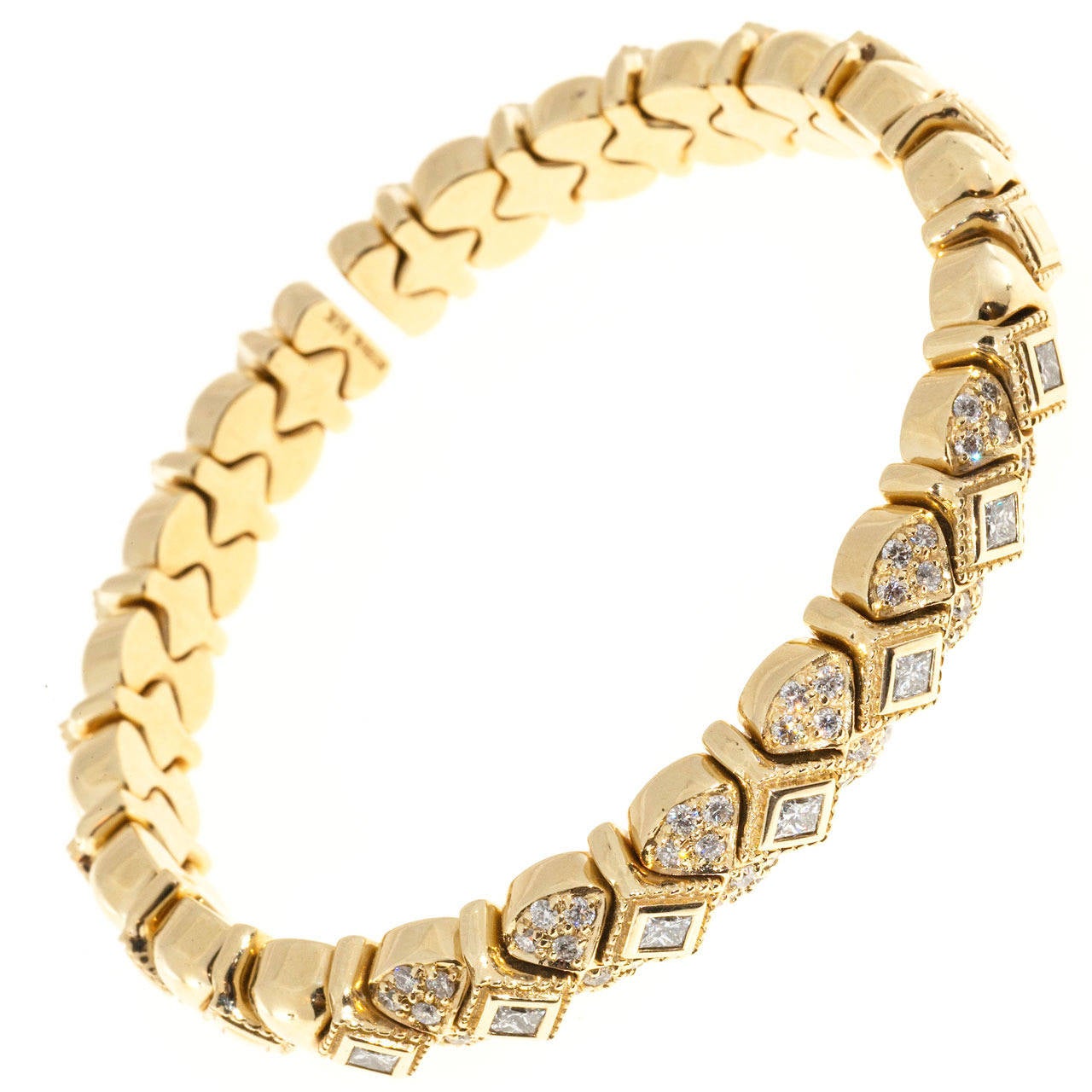 Sonia B Galerie de Bijoux Diamond Gold Flex Bracelet For Sale at 1stdibs