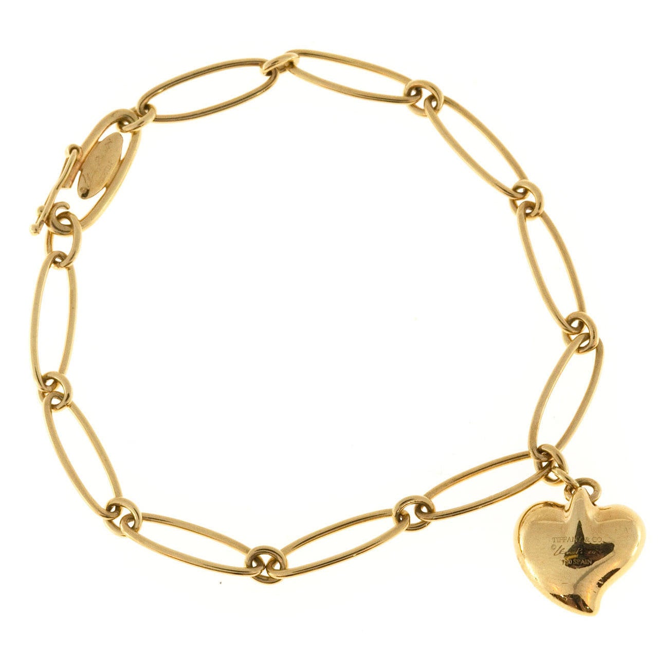 Tiffany & Co. Elsa Peretti Gold Heart Charm Bracelet