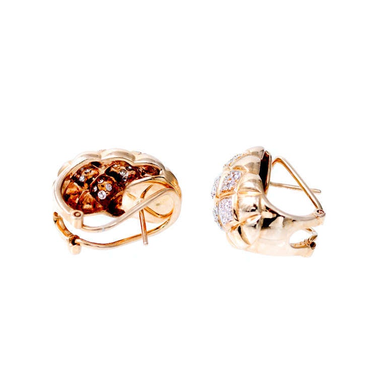 56 Full Cut Diamond Criss Cross Clip Post Earrings