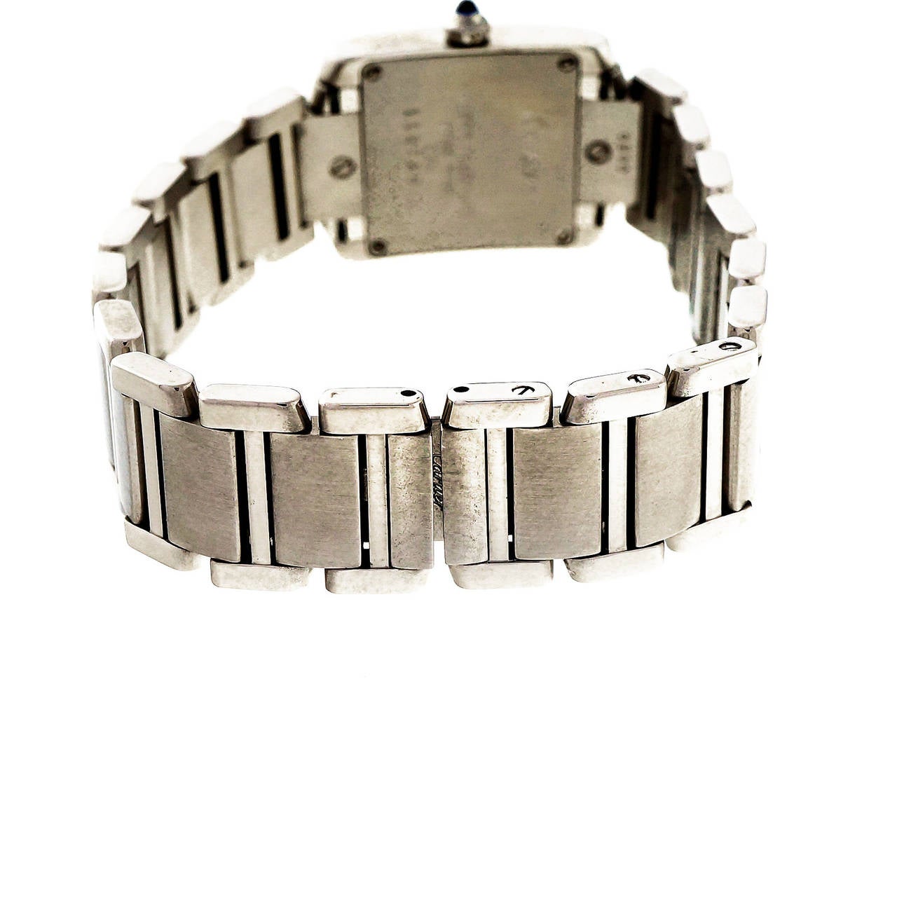 Cartier Lady's Stainless Steel Tank Francaise Wristwatch Ref 2384 In Good Condition In Stamford, CT