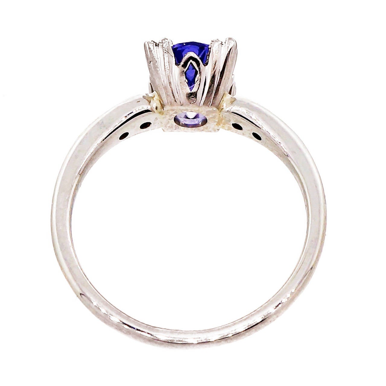 Jabel Natural GIA Cert Blue Sapphire Diamond Gold Engagement Ring 1