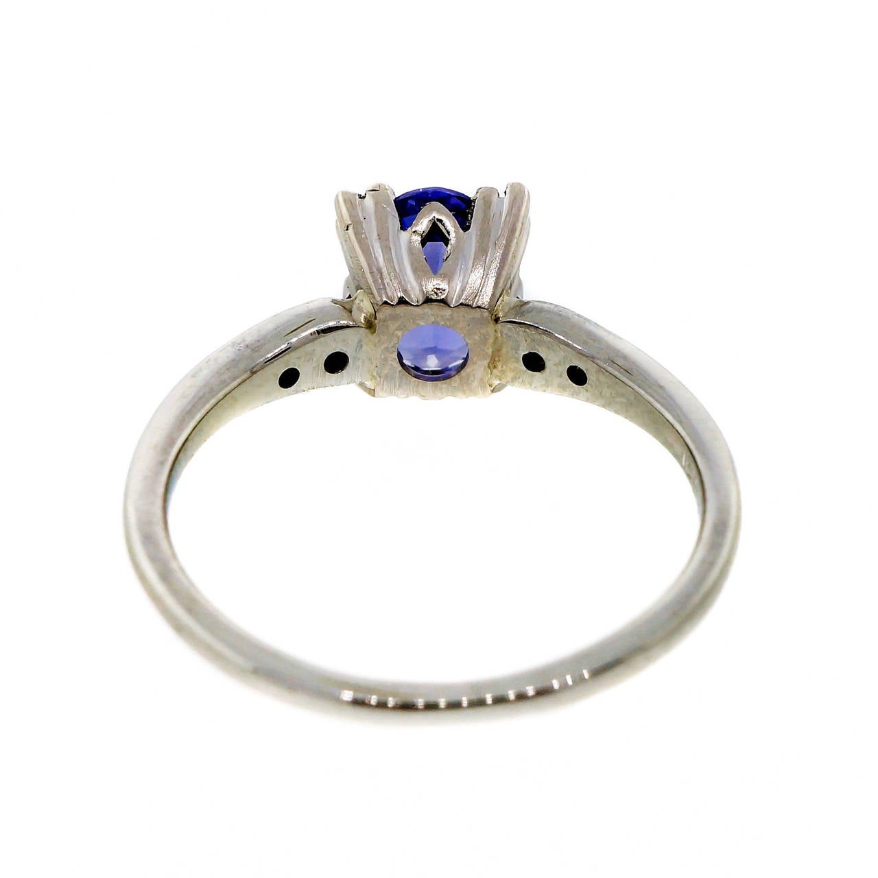 Women's Jabel Natural GIA Cert Blue Sapphire Diamond Gold Engagement Ring