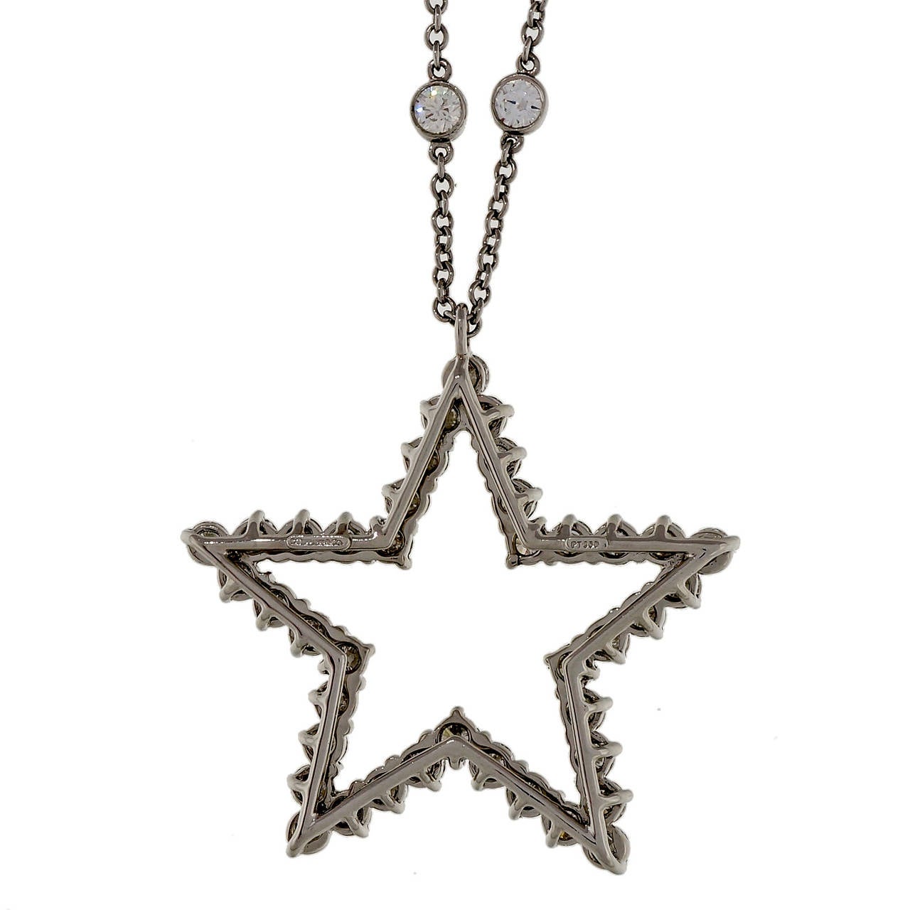 Tiffany and Co. Diamond Platinum Necklace For Sale at 1stdibs