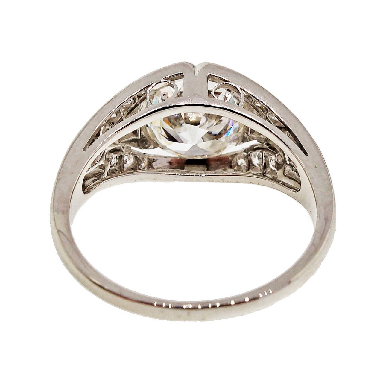 Revival GIA Cert Ideal Old European Cut Diamond Platinum Engagement Ring
