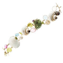 Shell Gemstone Gold Bracelet