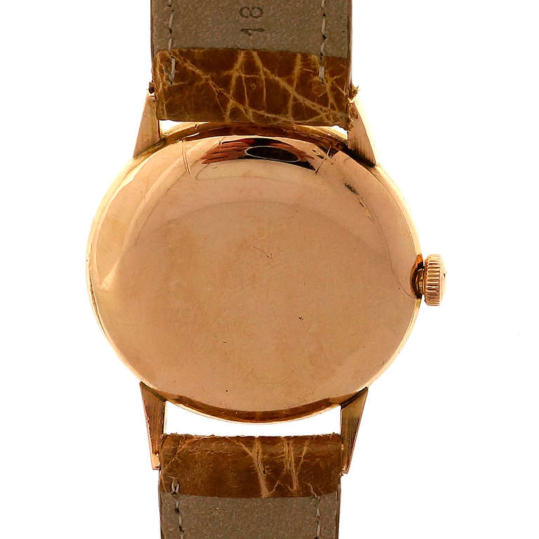 Men's Longines Rose Gold Wristwatch Retailed by Tiffany & Co. circa 1950s