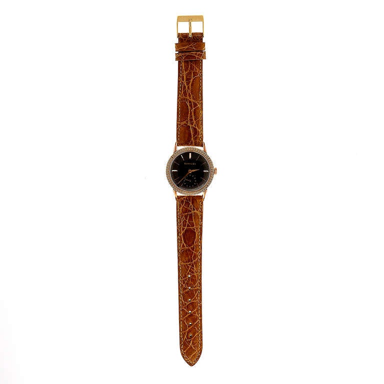 Longines Rose Gold Wristwatch Retailed by Tiffany & Co. circa 1950s In Good Condition In Stamford, CT