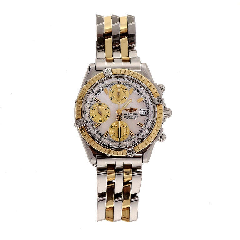 Breitling Stainless Steel and Yellow Gold Chronomat Wristwatch