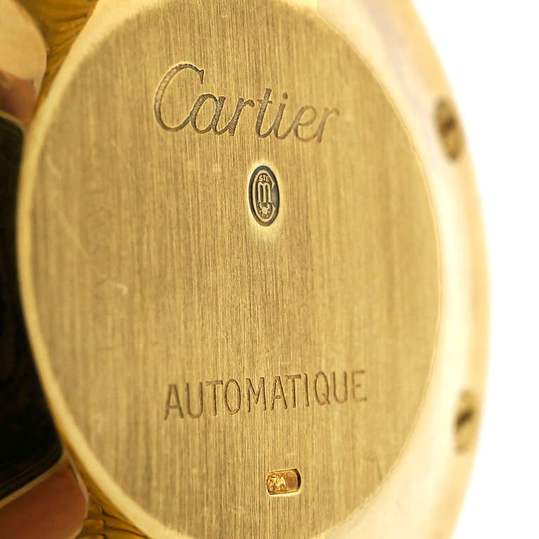 Cartier Yellow Gold Automatic Santos Wristwatch with Date In Excellent Condition In Stamford, CT