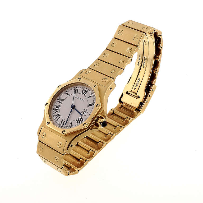 Cartier Yellow Gold Automatic Santos Wristwatch with Date 2