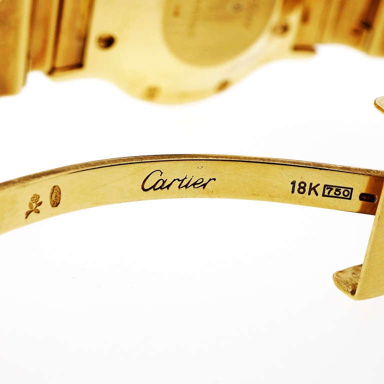 Cartier Yellow Gold Automatic Santos Wristwatch with Date 3