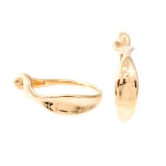 Tiffany & Co.  Peretti 18k Solid Gold Non Pierced Slip On Hoop Earrings