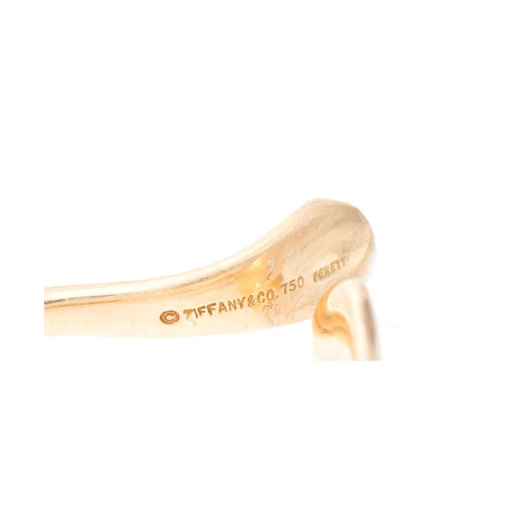 Tiffany & Co.  Peretti 18k Solid Gold Non Pierced Slip On Hoop Earrings