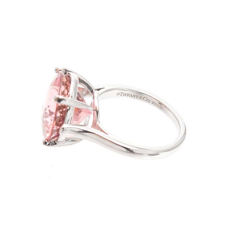 Tiffany Natural 8.59-Carat Certified Pink Tourmaline Platinum Ring, 1960 In Good Condition In Stamford, CT