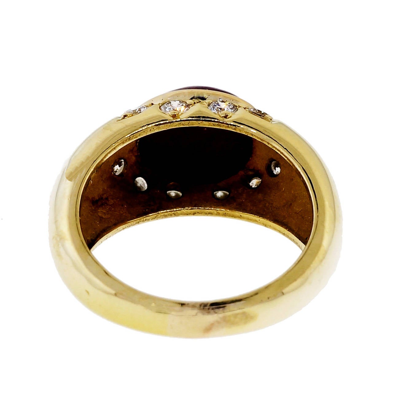 Cellino Ruby Cabochon Diamond Yellow Gold Ring 1