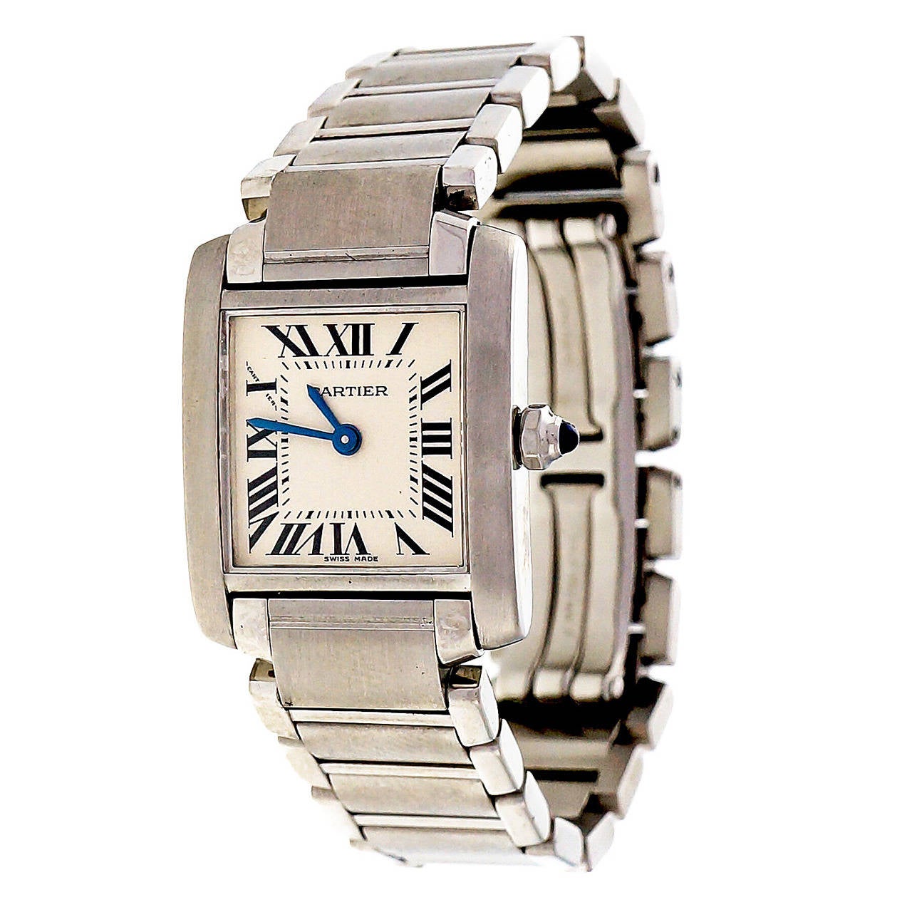 Cartier Lady's Stainless Steel Tank Francaise Wristwatch Ref 2384
