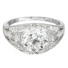 GIA Cert Ideal Old European Cut Diamond Platinum Engagement Ring