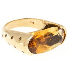 Sonia B Oval Golden Citrine Yellow Sapphire Gold Ring