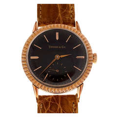 Longines Roségold-Armbanduhr, vertrieben von Tiffany &amp; Co. ca. 1950er Jahre