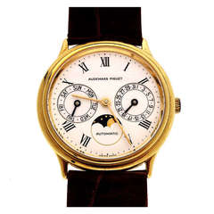 Audemars Piguet Yellow Gold Automatic Wristwatch with Day, Date and Moonphase