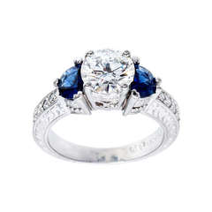 Peter Suchy Timeless Designs Sapphire And Diamond Engagement Ring