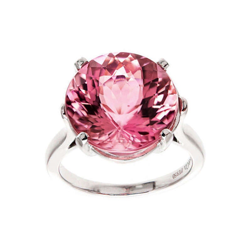 Tiffany Natural 8.59-Carat Certified Pink Tourmaline Platinum Ring, 1960