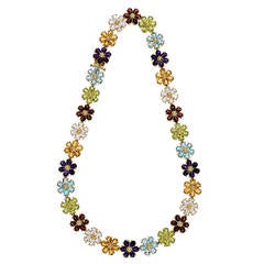 Amethyst Citrine Topaz Garnet Peridot Yellow Gold Necklace 1