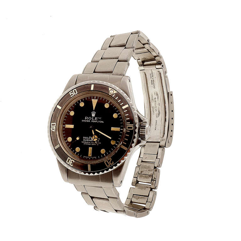 Men's Rolex Stainless Steel No-Date Submariner Wristwatch Ref 5512