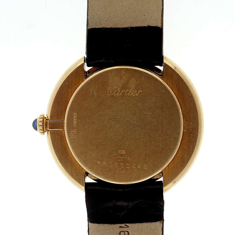 Women's or Men's Cartier Yellow Gold Vendome Wristwatch