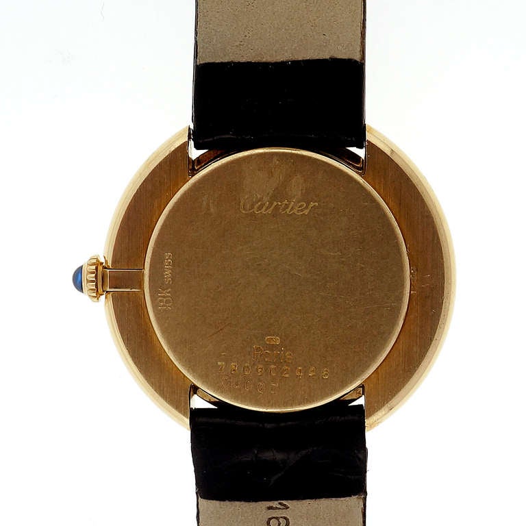 Cartier Gelbgold Vendome Armbanduhr für Damen oder Herren