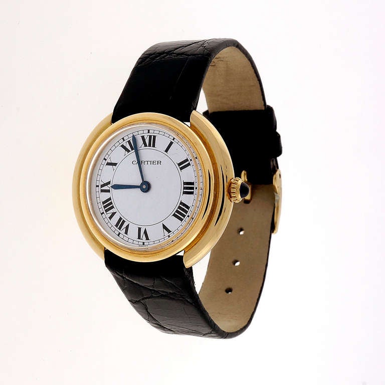 Cartier Yellow Gold Vendome Wristwatch at 1stdibs