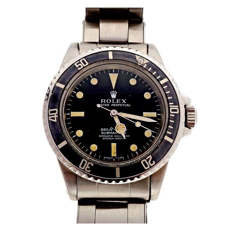 Rolex Stainless Steel No-Date Submariner Wristwatch Ref 5512