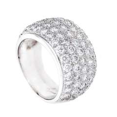 Pave Diamond Domed Wedding Band Ring