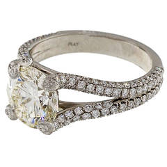 Peter Suchy Diamond Split Shank Platinum Engagement Ring 9