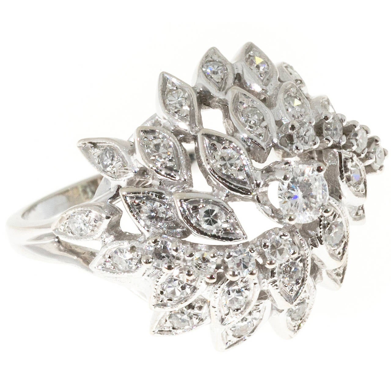 Diamond Gold Hurricane Design Dome Ring