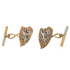 Rose Gold Platinum Lion Cufflinks