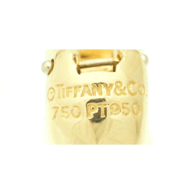 Tiffany & Co Etoile Yellow Gold .38ct Diamond Hoop Earrings 1