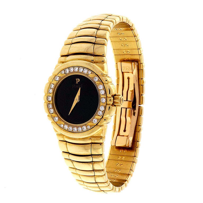 Piaget Ladies Yellow Gold Diamond Bezel Quartz Wristwatch
