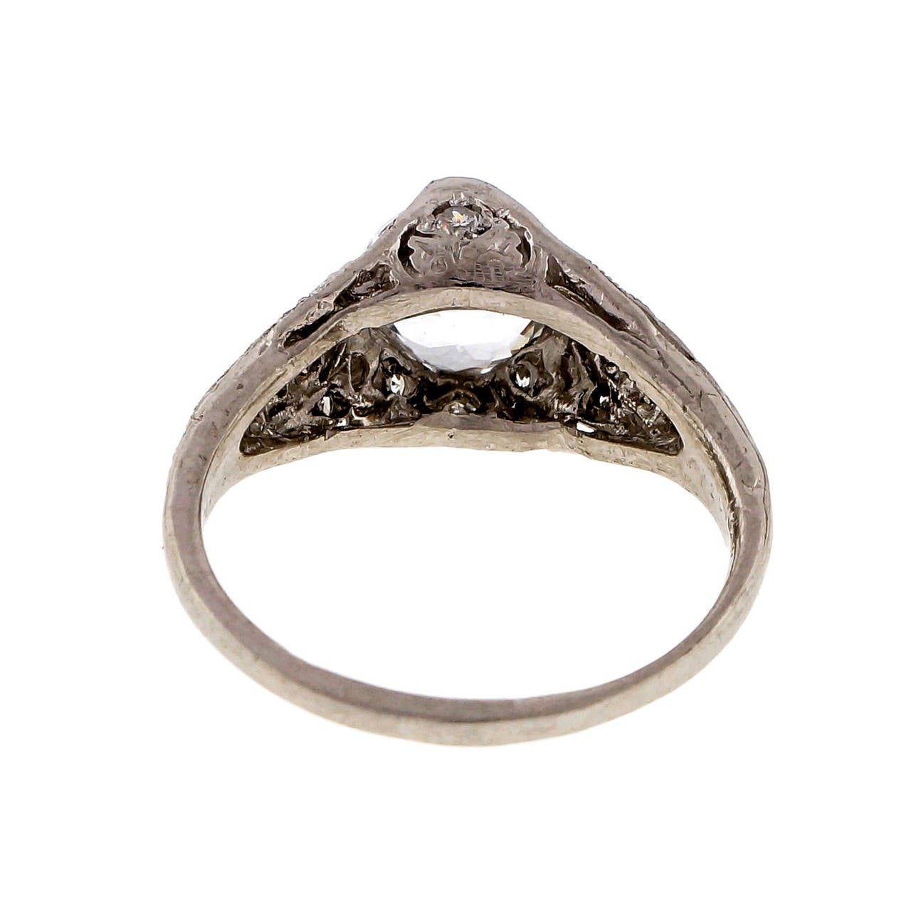 GIA Cert Sapphire Diamond Platinum Engagement Ring 2