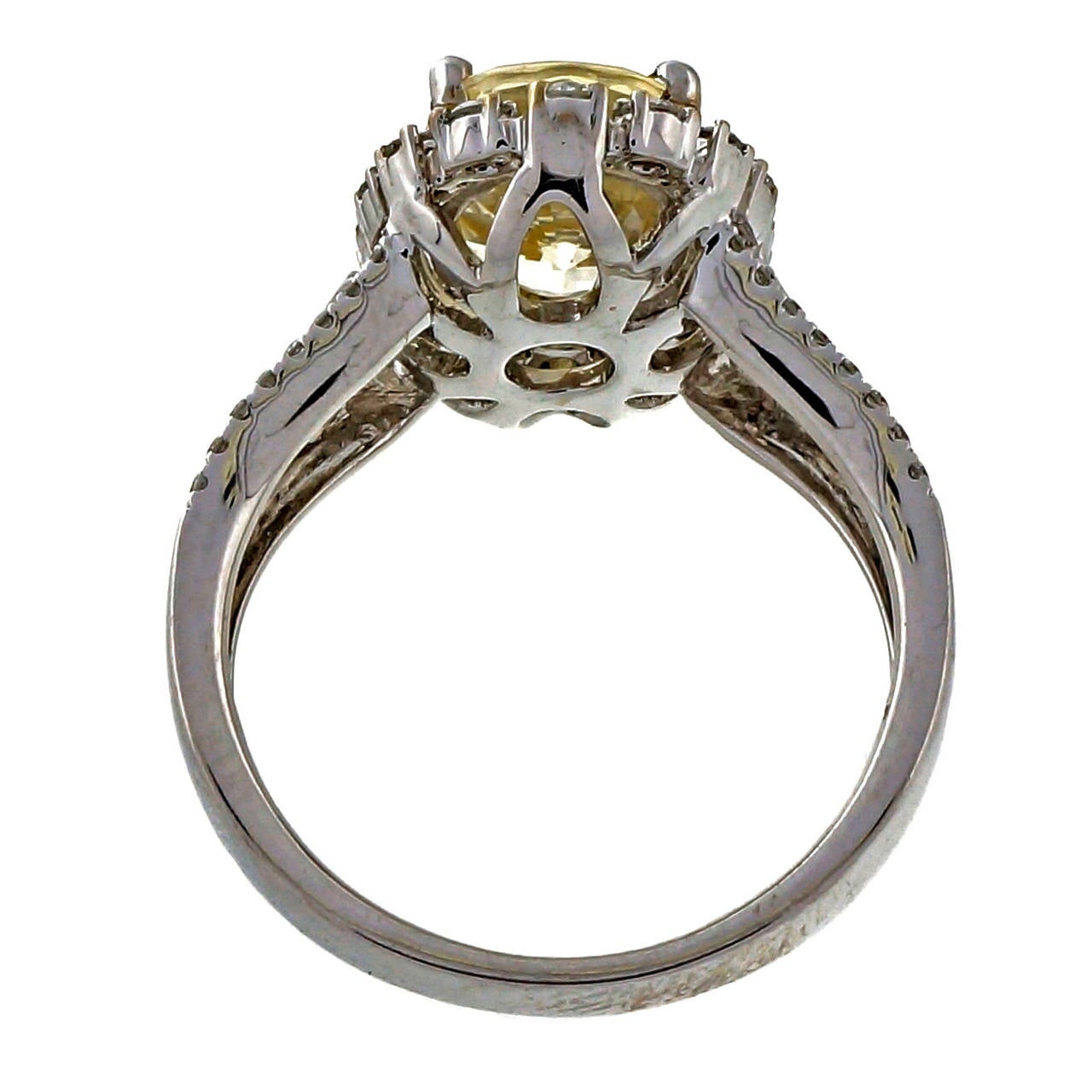 Women's Light GIA Cert Yellow Sapphire Diamond Gold Engagement Ring