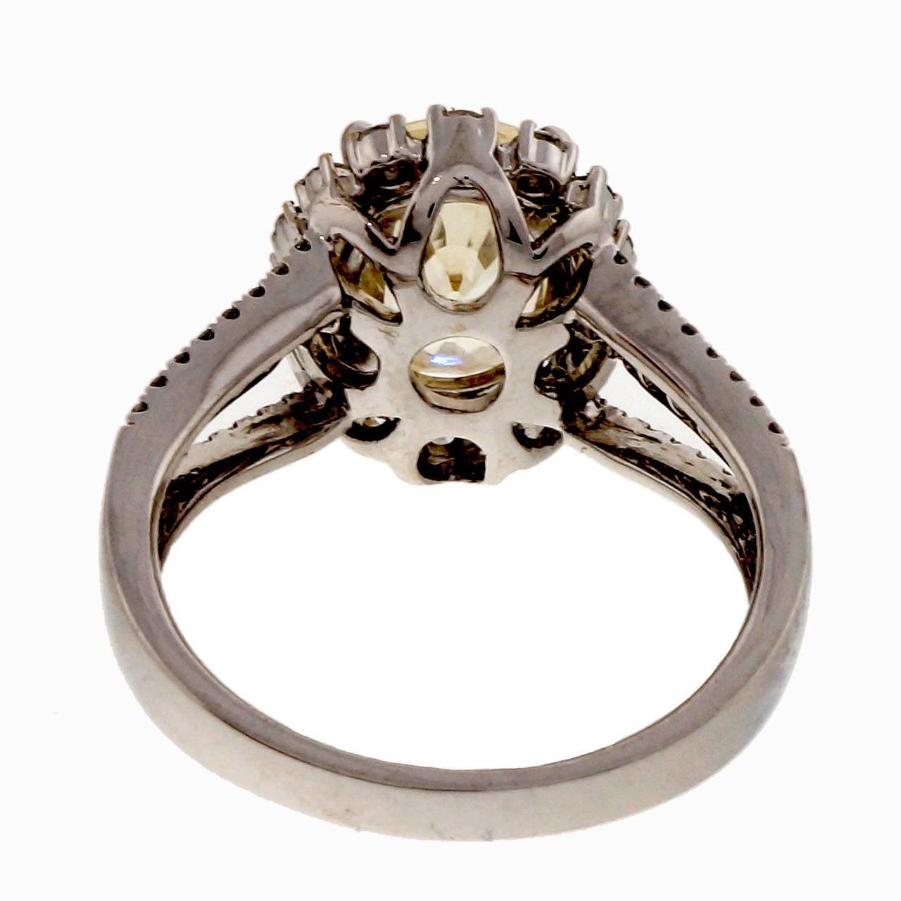Light GIA Cert Yellow Sapphire Diamond Gold Engagement Ring 1