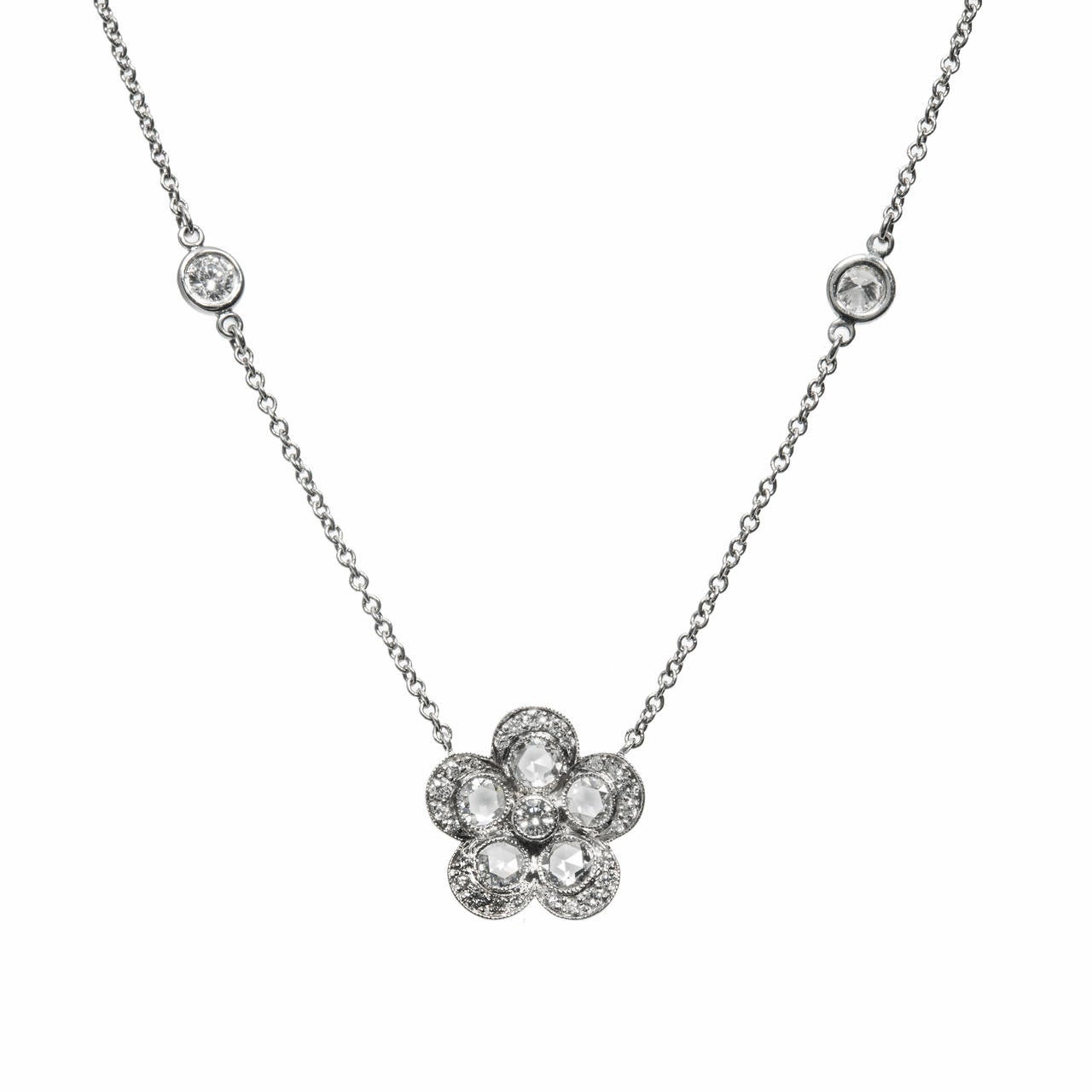 tiffany flower diamond necklace