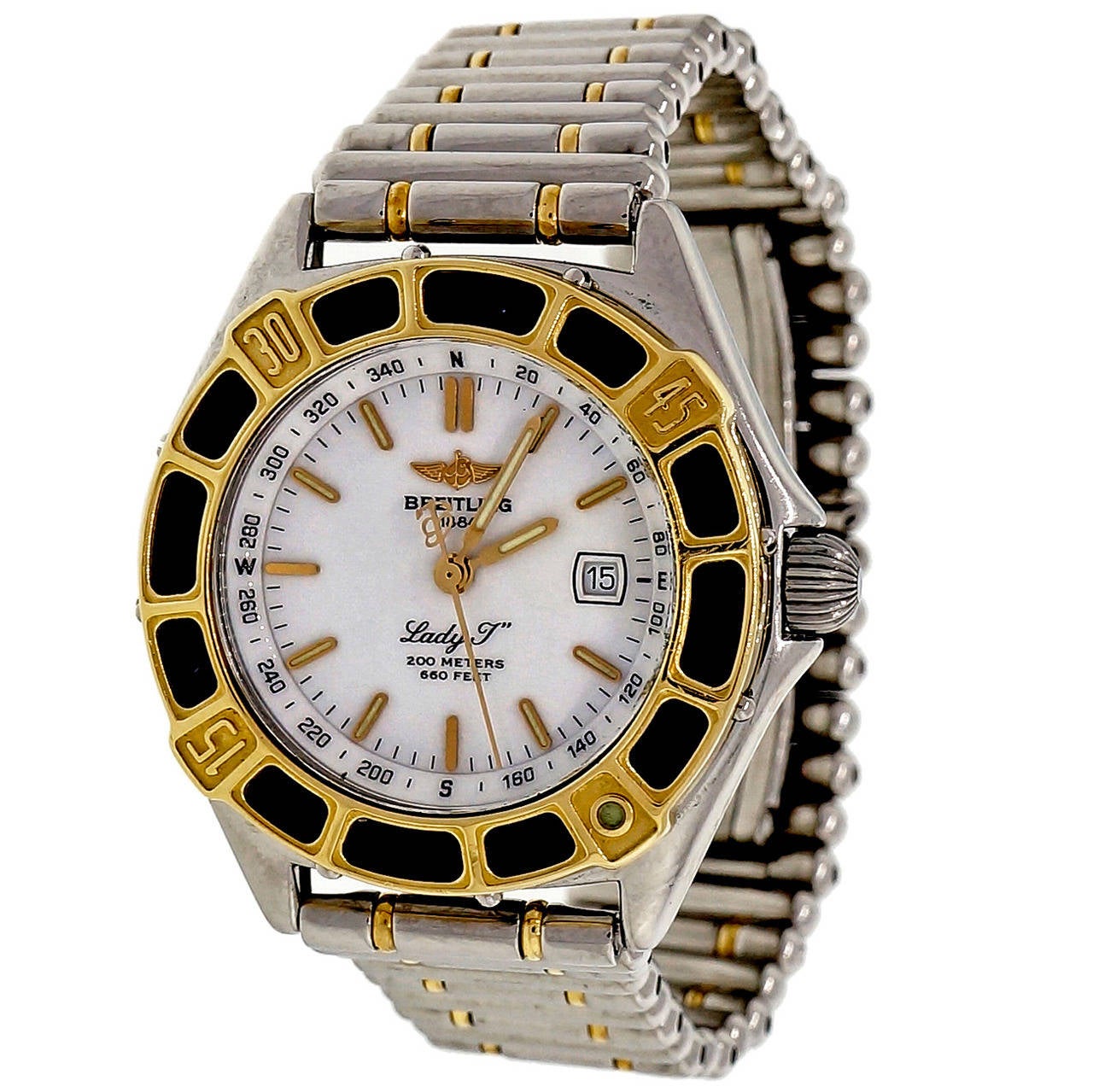 Breitling Lady''s Yellow Gold Stainless Steel Lady J Wristwatch Ref D52065  at 1stDibs | breitling lady j, breitling lady j watch, breitling d52065