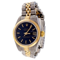 Retro Rolex Lady's Yellow Gold Stainless Steel Datejust Wristwatch Ref 68173
