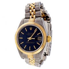 Rolex Lady's Yellow Gold Stainless Steel Datejust Wristwatch Ref 68173 2