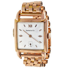 Tiffany & Co. Universal Geneve 1950 Mid Century Rose Gold Wristwatch 11