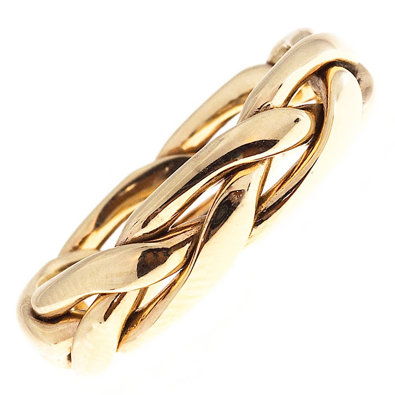 Samuel Jewels Hand Wrapped Woven Three Row Gold Wedding Ring